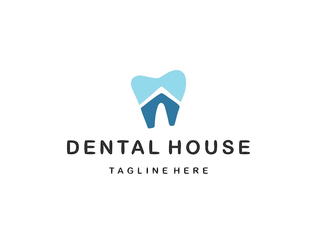 Vector de logotipo de casa dental moderna