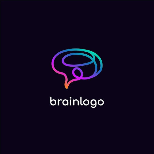 Vector de logotipo del cerebro moderno y abstracto