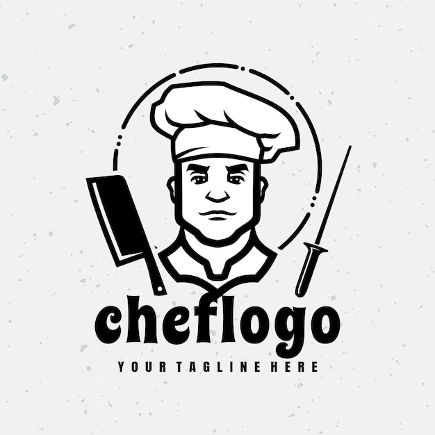 Vector vector de logotipo de chef premium