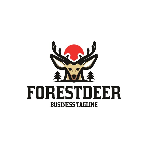 Vector del logotipo del ciervo del bosque