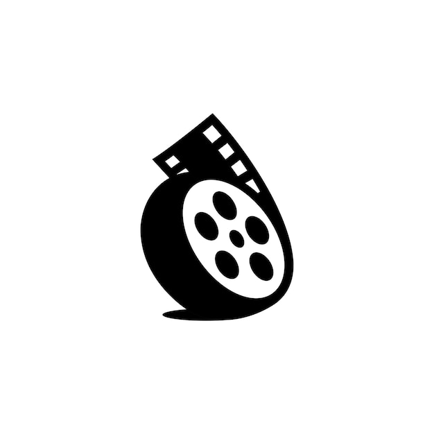 vector de logotipo de cine vector de rollo de película sobre fondo blanco