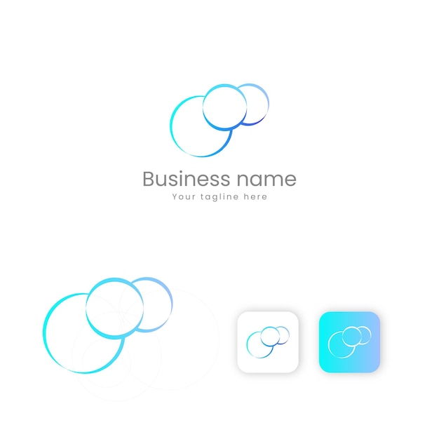 vector del logotipo del círculo de gradiente azul
