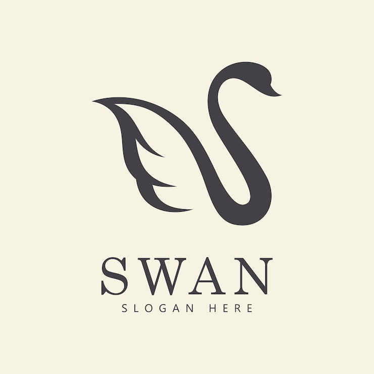 Vector vector de logotipo de cisne icono de logotipo minimalista abstracto cisne