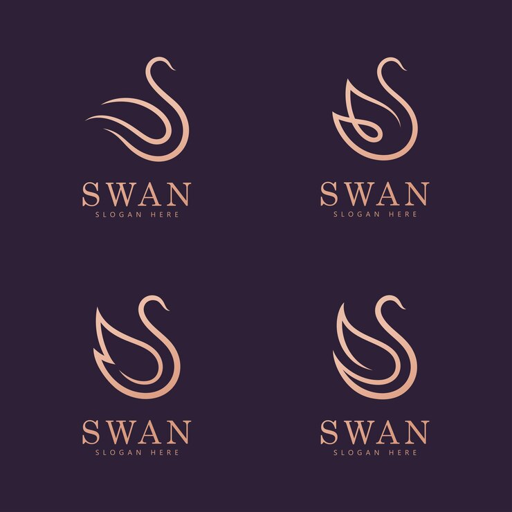 Vector vector de logotipo de cisne icono de logotipo minimalista abstracto cisne