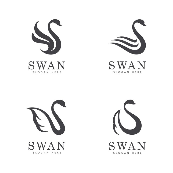 Vector vector de logotipo de cisne icono de logotipo minimalista abstracto cisne