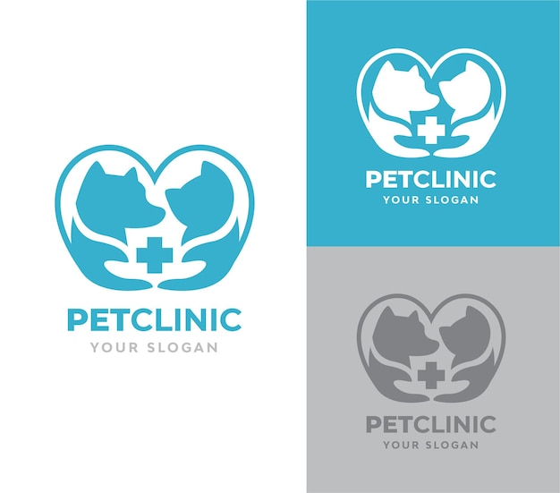 Vector de logotipo de clínica de mascotas