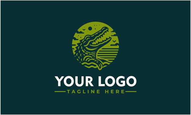 Vector de logotipo de cocodrilo vintage Diseño elegante de reptil para una fuerte identidad comercial