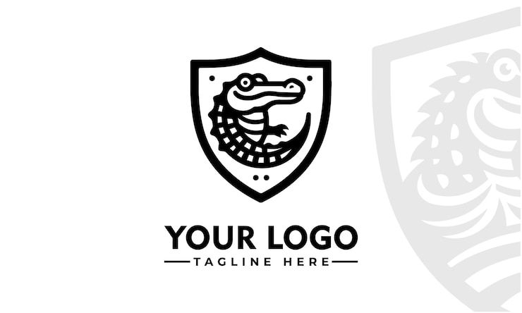 Vector vector de logotipo de cocodrilo vintage diseño elegante de reptil para una fuerte identidad comercial