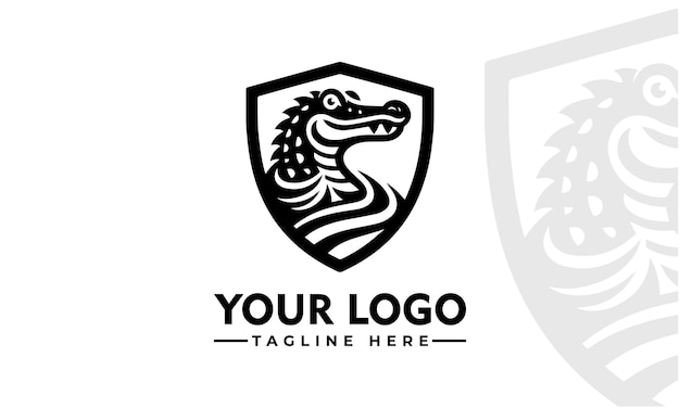 Vector de logotipo de cocodrilo vintage Diseño elegante de reptil para una fuerte identidad comercial