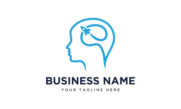 Vector del logotipo del cohete cerebral