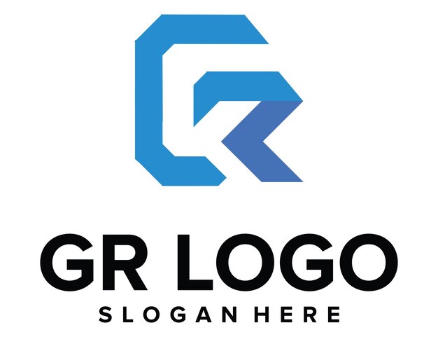Vector de logotipo de combinaciones de GR