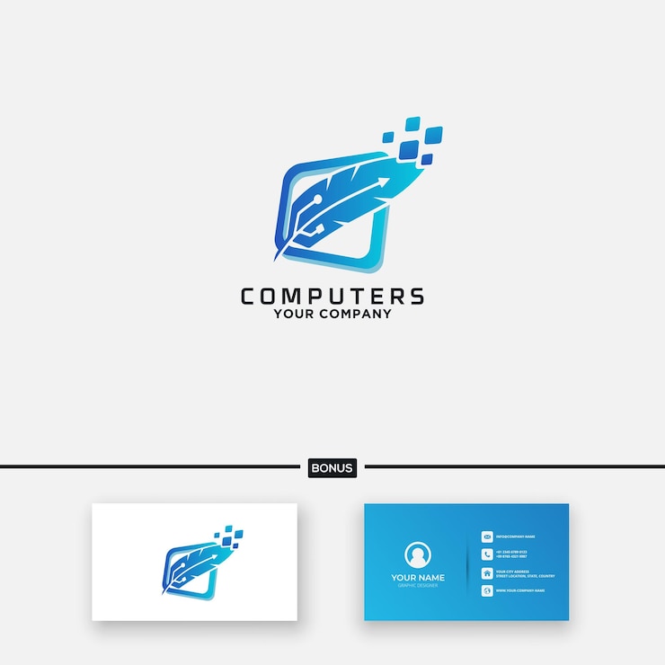 Vector vector de logotipo de computadora de servicio de monitor digital