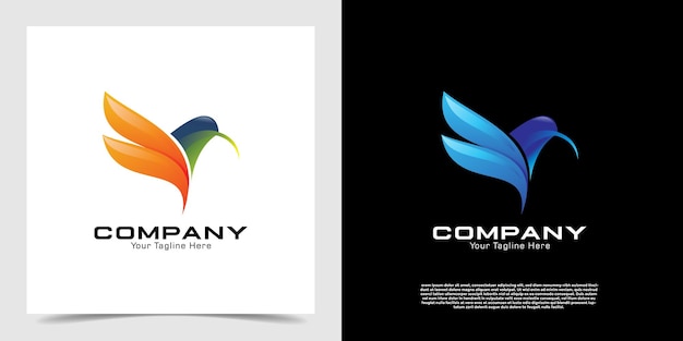 Vector de logotipo de concepto creativo de pájaros coloridos