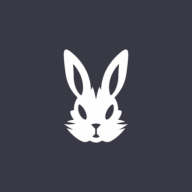 El vector del logotipo del conejo es plano