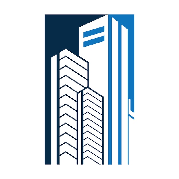 Vector de logotipo de construcción y desarrollo inmobiliario de plantilla de logotipo de empresa inmobiliaria