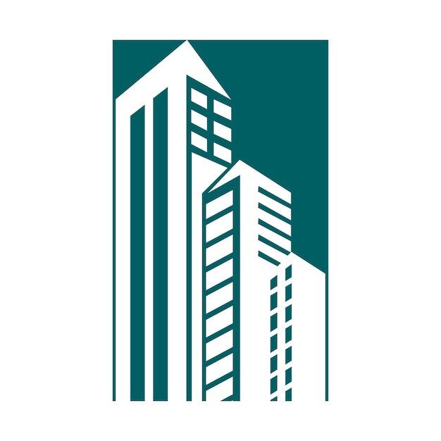 Vector de logotipo de construcción y desarrollo inmobiliario de plantilla de logotipo de empresa inmobiliaria
