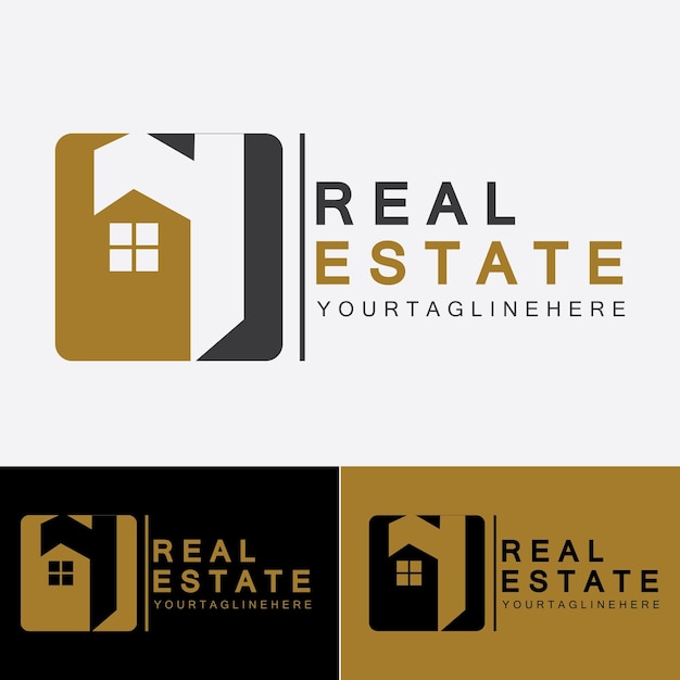 Vector de logotipo de construcción y desarrollo inmobiliario de plantilla de logotipo de empresa inmobiliaria