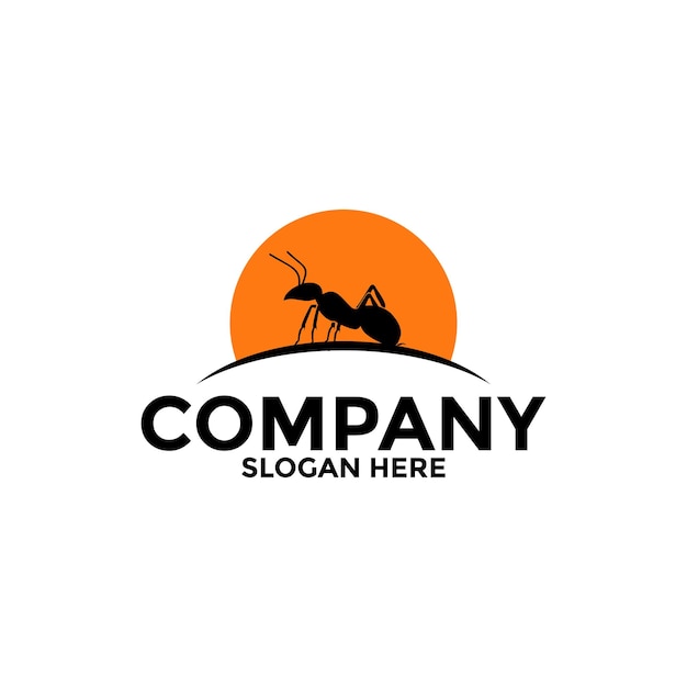 Vector de logotipo de construcción de hormigas Plantilla de diseño de logotipo de constructor o reparación de hormigas