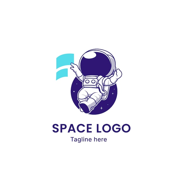 El vector del logotipo del cosmonauta espacial