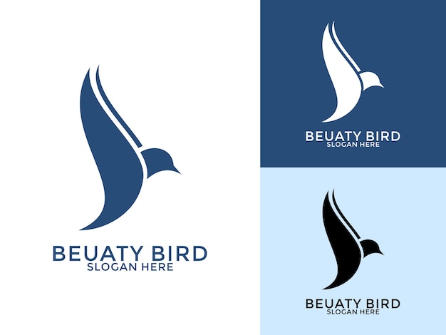 Vector del logotipo de Creative Beauty Bird Ilustración vectorial del diseño del logotipo Flying Bird