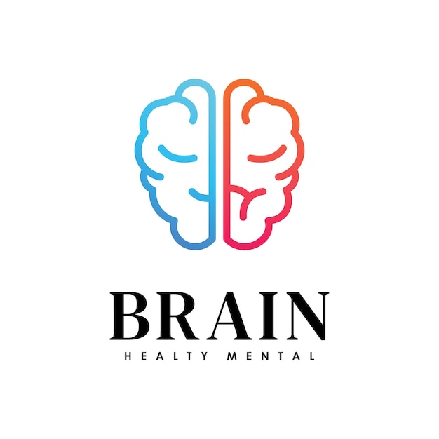 Vector de logotipo creativo para el cerebro o la salud mental