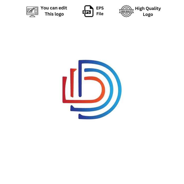 Vector vector de logotipo d moderno y minimalista