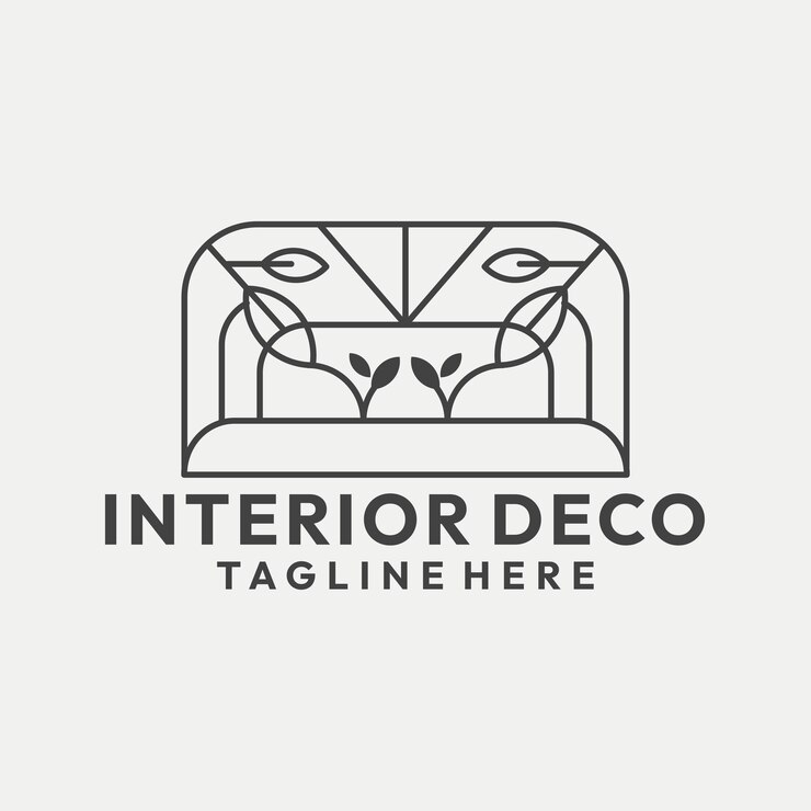 Vector de logotipo de decoración del hogar de arte de línea moderna