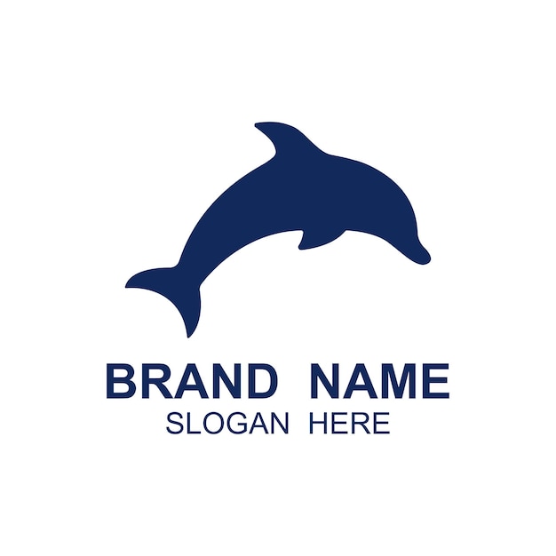 Vector del logotipo de delfines con posición de salto. Este logotipo es adecuado para empresas de viajes y aventuras.