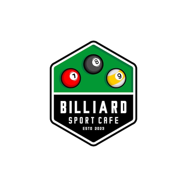 Vector vector del logotipo de los deportes de pelota de billar