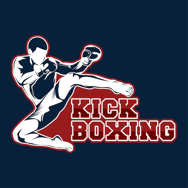 Vector de logotipo detallado de boxeadores rojos y azules