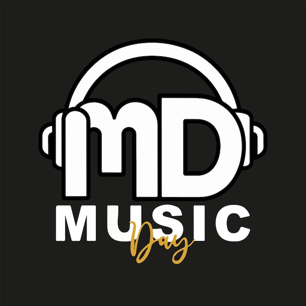 Vector del logotipo del día de la música y diseño de camisetas