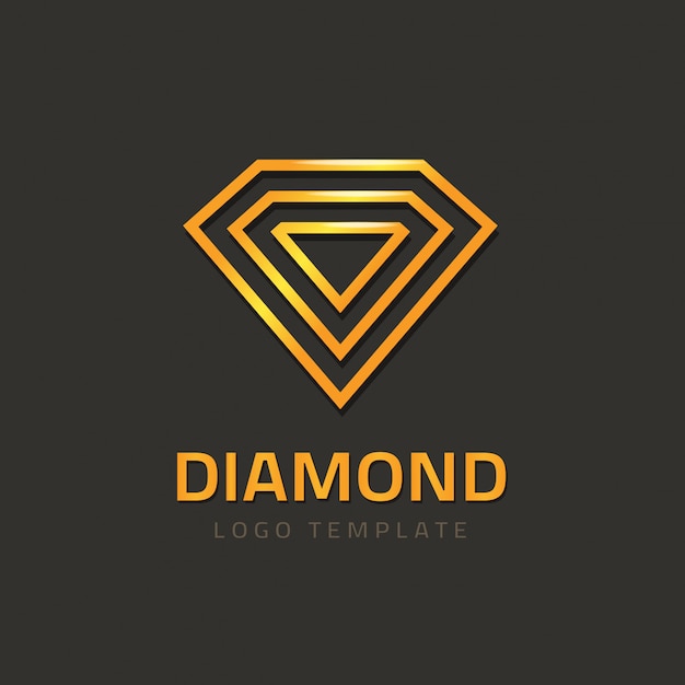 Vector de logotipo de diamante o logotipo de joya dorada