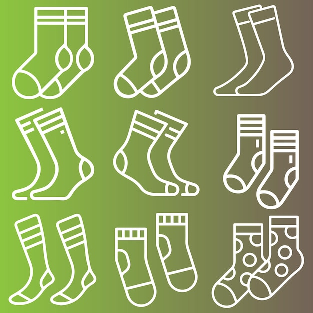 Vector de logotipo de diferentes tipos de pares de calcetines