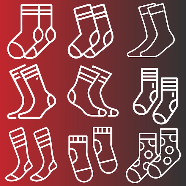 Vector de logotipo de diferentes tipos de pares de calcetines
