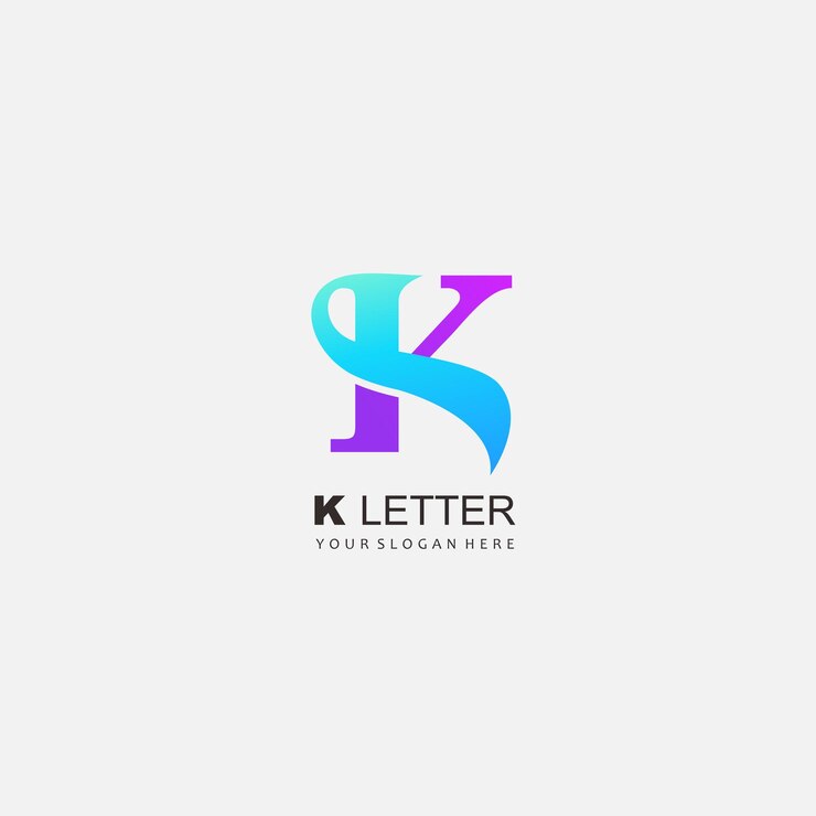 Vector vector de logotipo de diseño de color degradado de letra k