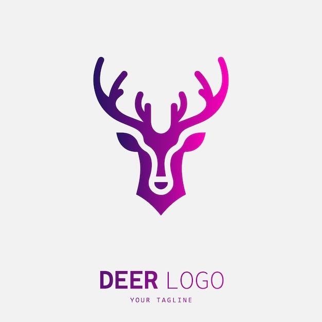 Vector de logotipo de diseño creativo de cabeza de ciervo Ilustración de ciervo