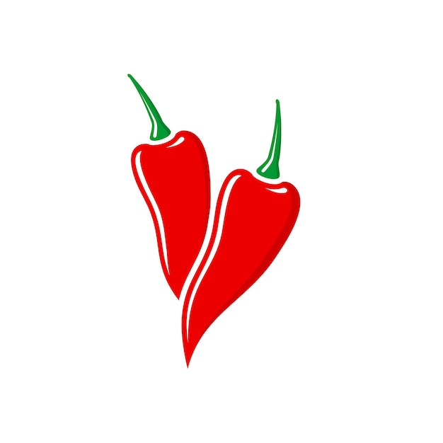 Vector del logotipo de dos pimientos rojos