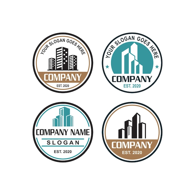 vector de logotipo de edificio de logotipo de bienes raíces
