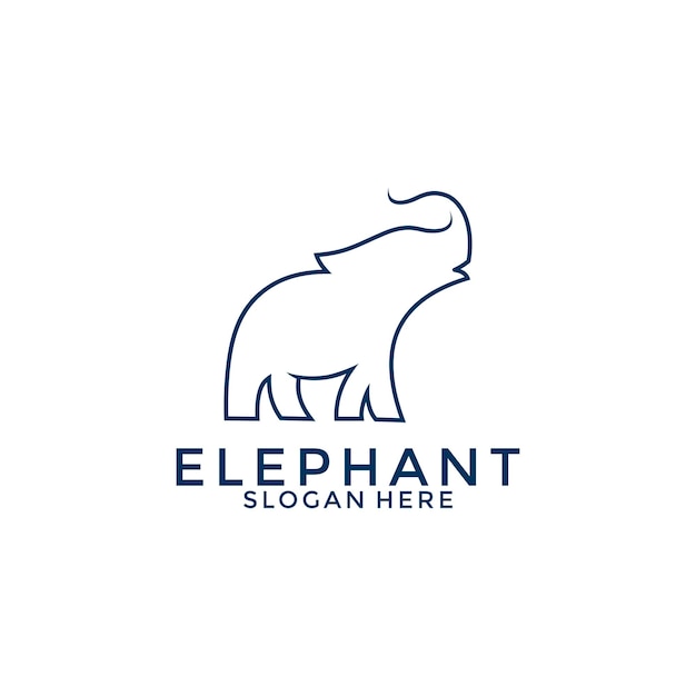 Vector de logotipo de elefante Plantilla de diseño de logotipo de arte de línea de elefante