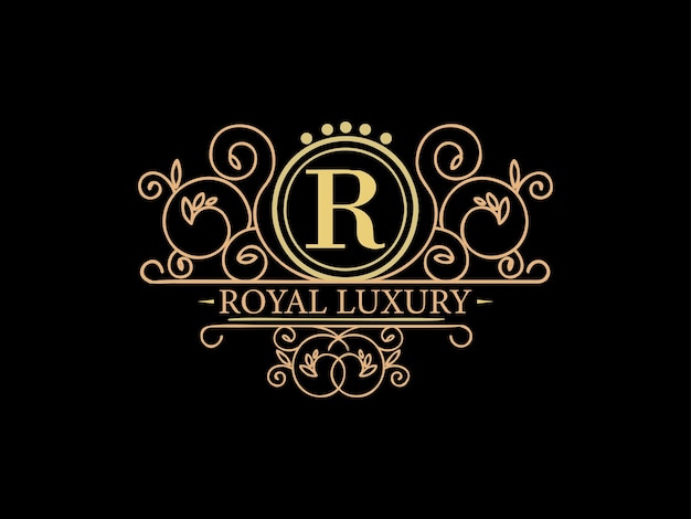 Vector vector de logotipo elegante ornamental dorado