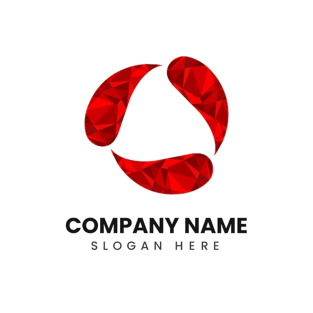 Vector de logotipo de empresa de forma abstracta degradado rojo