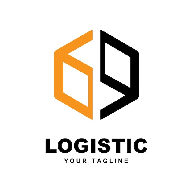 Vector de logotipo de empresa logística con plantilla de eslogan