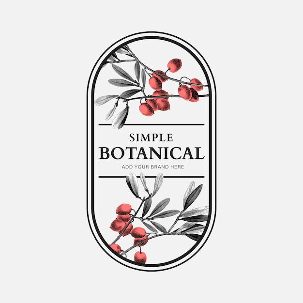 Vector de logotipo de empresa orgánica simple con ilustración vintage para marca de belleza