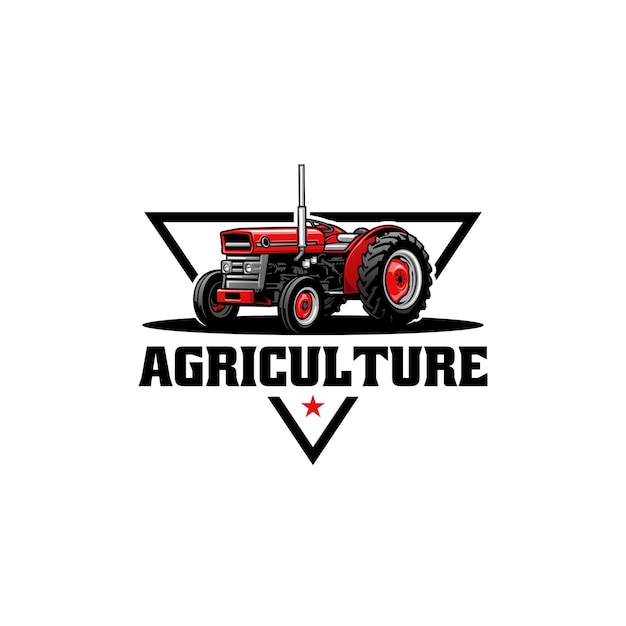 Vector de logotipo de equipo de granja de tractor