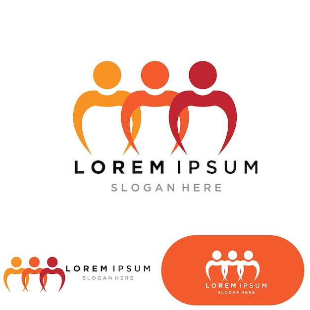 Vector de logotipo de equipo de grupo de personas de la comunidad