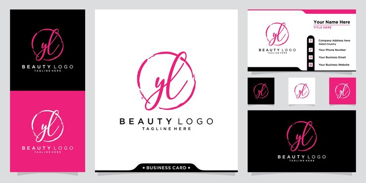 Vector vector de logotipo de escritura a mano inicial yl