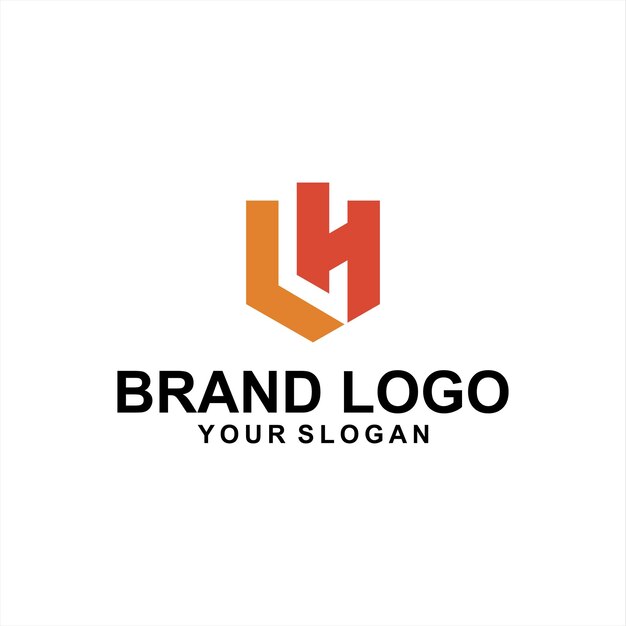 vector del logotipo del escudo de la letra LH