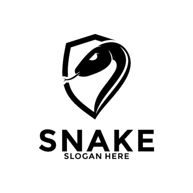 Vector del logotipo del escudo de serpiente plantilla de diseño del icono del logotipo de la cabeza de serpiente