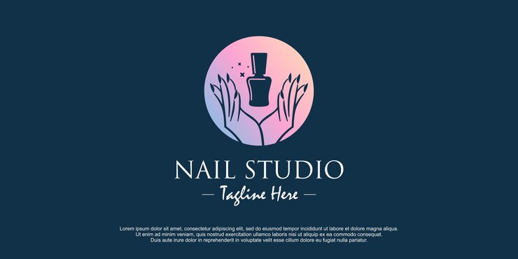 Vector vector de logotipo de esmalte de uñas con concepto creativo moderno vector premium