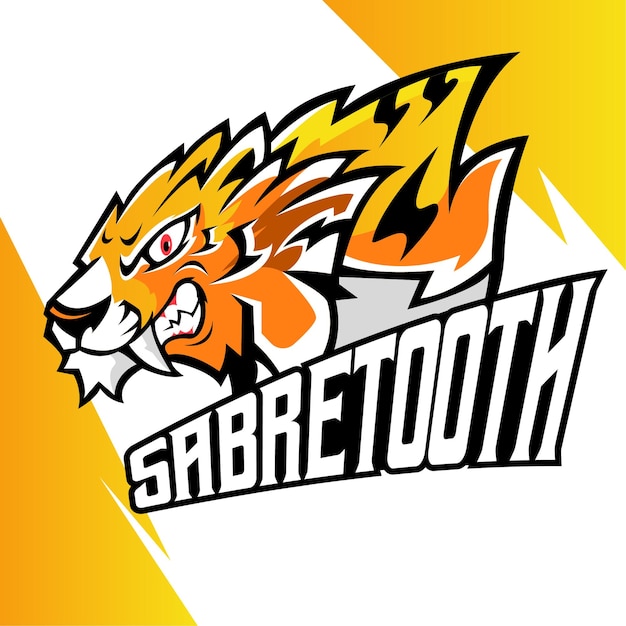 VECTOR DE LOGOTIPO DE ESPORT DE MASCOTA DE DIENTE DE SABLE